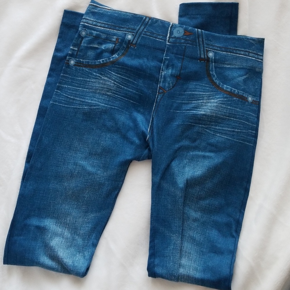 NWOT Faux Denim Leggings